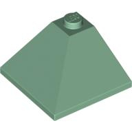 Lego kostka (kostička) 3x3 úhel 33° šikmá střecha roh, pískově zelená (4221752, 4598532)